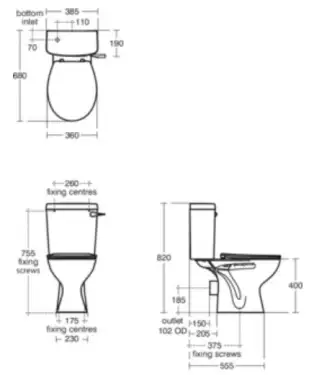 Click Here To Enlarge This Photo Of Armitage Shanks Sandringham 21 Close Coupled Toilet Pan E896301
