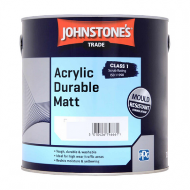 Click Here To Enlarge This Photo Of Johnstone’s Trade Acrylic Durable Matt Brilliant White 2.5L
