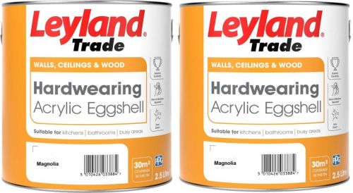 Click Here To Enlarge This Photo Of Leyland Trade Acrylic Eggshell Magnolia 5L &lpar;2 x 2&period;5L&rpar;