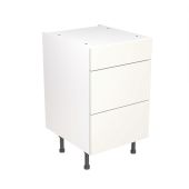 Kitchen Kit Flatpack Slab Super Gloss White 500 Base Unit 3 Drawer - FKKF0041
