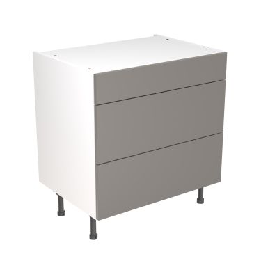 Click Here To Enlarge This Photo Of Kitchen Kit Flatpack Slab Super Gloss Dust Grey 800 Base Unit 3 Drawer - FKKF0307