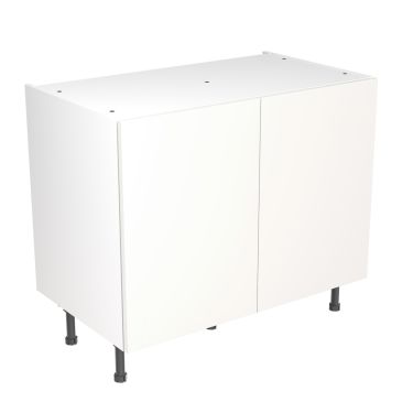 Click Here To Enlarge This Photo Of Kitchen Kit Flatpack Slab Ultra Matt White 1000 Base Unit - FKKF0508