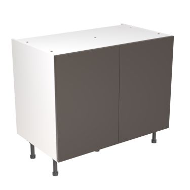 Click Here To Enlarge This Photo Of Kitchen Kit Flatpack Slab Ultra Matt Graphite 1000 Base Unit - FKKF0908