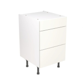 Kitchen Kit Value Slab Matt White 500 Base Unit 3 Drawer - FKKM1041