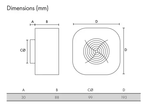 Click Here To Enlarge This Photo Of Vent Axia 473852A Lo-Carbon Revive Extractor Fan Humidistat/Timer/Pullcord 100mm