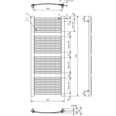 Click Here To Enlarge This Photo Of Eucotherm Fino Ladder Towel Designer Radiators