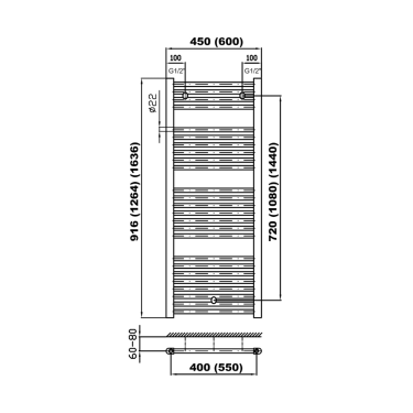 Click Here To Enlarge This Photo Of Eucotherm Chromo Straight Chrome Ladder Towel Designer Radiators