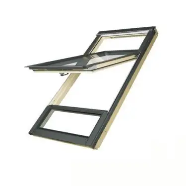Click Here To Enlarge This Photo Of FAKRO FDY-V/U Duet proSky High Pivot Roof Windows with Raised Axis of Rotation in White Polyurethane Varnish