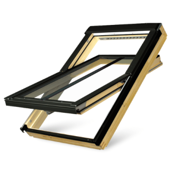 Click Here To Enlarge This Photo Of FAKRO FTP-V/C Conservation Style Centre Pivot Roof Windows in Natural Pine