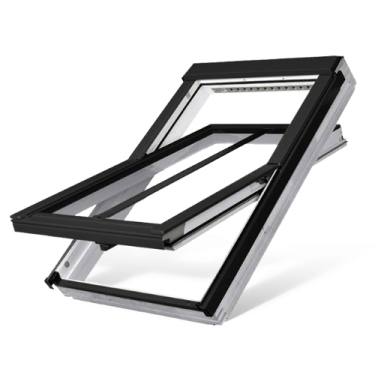 Click Here To Enlarge This Photo Of FAKRO FTW-V/C Conservation Style Centre Pivot Roof Windows in White Acrylic