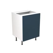 Kitchen Kit Flatpack Slab Ultra Matt Indigo Blue 600 Base Unit Sink - FKKF1335