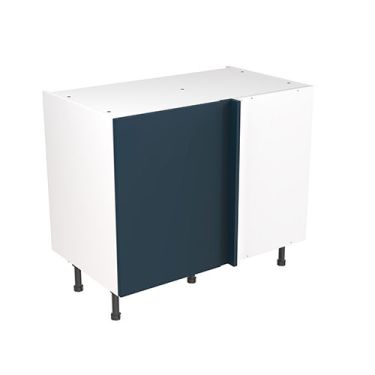 Click Here To Enlarge This Photo Of Kitchen Kit Flatpack Slab Ultra Matt Indigo Blue 1000 Base Unit Blind Corner - FKKF1309