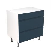 Kitchen Kit Flatpack J Pull Ultra Matt Indigo Blue 800 Base Unit 3 Drawer - FKKJ1307