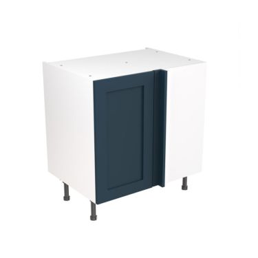 Click Here To Enlarge This Photo Of Kitchen Kit Flatpack Shaker Ultra Matt Indigo Blue 800 Base Unit Blind Corner - FKKH1337