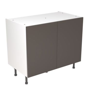 Click Here To Enlarge This Photo Of Kitchen Kit Flatpack Slab Super Gloss Graphite 1000 Base Unit - FKKF0408