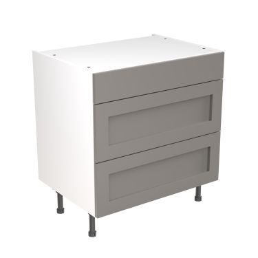 Click Here To Enlarge This Photo Of Kitchen Kit Flatpack Shaker Ultra Matt Dust Grey 800 Base Unit 3 Drawer - FKKH0807