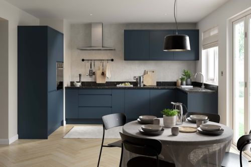 Click Here To Enlarge This Photo Of Kitchen Kit Flatpack J Pull Ultra Matt Indigo Blue 800 Panel Wall End - FKKJ1344
