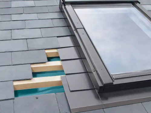 Click Here To Enlarge This Photo Of FAKRO FTU-V P2 01 55x78 White PU Coated Pine Centre Pivot Roof Window