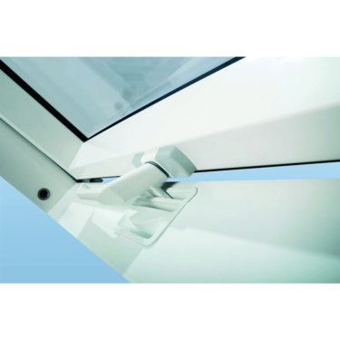 Click Here To Enlarge This Photo Of FAKRO FTU-V P2 16 55x118 White PU Coated Pine Centre Pivot Roof Window