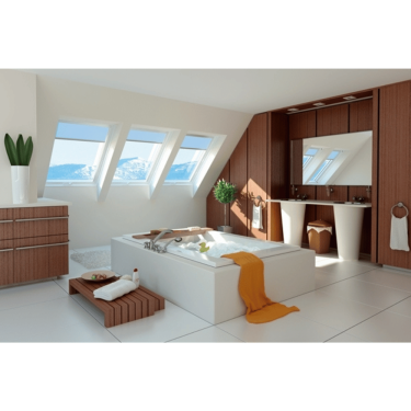 Click Here To Enlarge This Photo Of FAKRO FTU-V P2 03 66x98 White PU Coated Pine Centre Pivot Roof Window