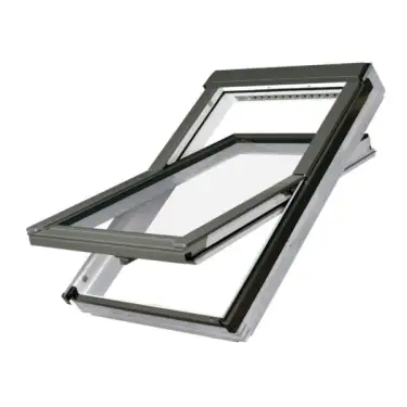 Click Here To Enlarge This Photo Of FAKRO FTU-V P2 06 78x118 White PU Coated Pine Centre Pivot Roof Window