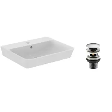 Click Here To Enlarge This Photo Of Ideal Standard Connect Air Basin 55 x 46 White Cubes/Wrp - E076701