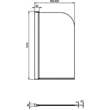 Click Here To Enlarge This Photo Of Ideal Standard Connect Round Top Radius Hinged Bath T9924EO