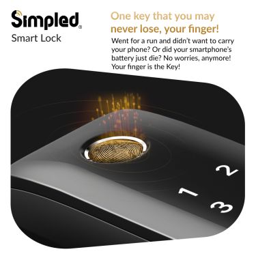 Click Here To Enlarge This Photo Of Simpled Slim Series Smart Lock Matt Black SF