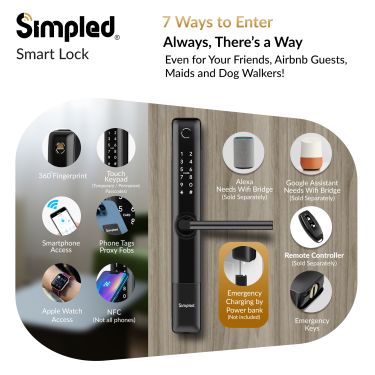 Click Here To Enlarge This Photo Of Simpled Slim Series Smart Lock Matt Black SF