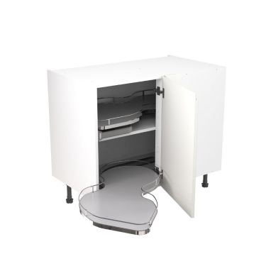Click Here To Enlarge This Photo Of Kitchen Kit Flatpack J Pull Ultra Matt White 1000 Base Unit With Dual-Handed Nuvola Blind Corner - FKKJ0565