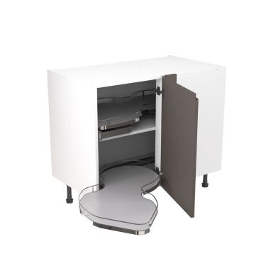 Click Here To Enlarge This Photo Of Kitchen Kit Flatpack J Pull Ultra Matt Graphite 1000 Base Unit With Dual-Handed Nuvola Blind Corner - FKKJ0965