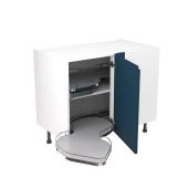 Kitchen Kit Flatpack J Pull Ultra Matt Indigo Blue 1000 Base Unit With Dual-Handed Nuvola Blind Corner - FKKJ1365