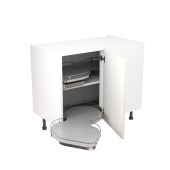 Kitchen Kit Flatpack Shaker Ultra Matt White 1000 Base Unit With Dual-Handed Nuvola Blind Corner - FKKH0565