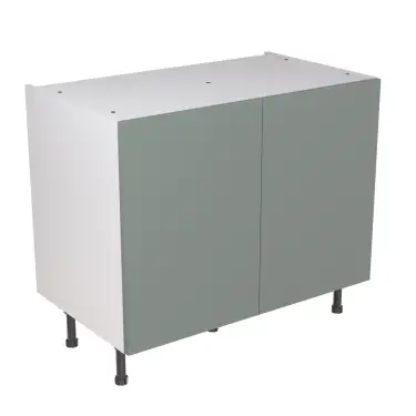 Click Here To Enlarge This Photo Of Kitchen Kit Flatpack Slab Ultra Matt Sage Green 1000 Base Unit - FKKF1108