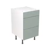 Kitchen Kit Flatpack Slab Ultra Matt Sage Green 500 Base Unit 3 Drawer - FKKF1141
