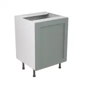 Kitchen Kit Flatpack Shaker Ultra Matt Sage Green 600 Base Unit Sink - FKKH1135