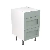 Kitchen Kit Flatpack Shaker Ultra Matt Sage Green 500 Base Unit 3 Drawer - FKKH1141
