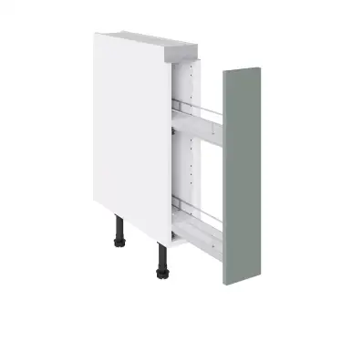Click Here To Enlarge This Photo Of Kitchen Kit Flatpack Shaker Ultra Matt Sage Green 150 Base Unit With Pull-Out - FKKH1151