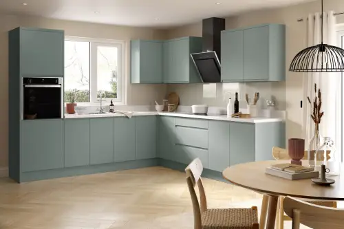 Click Here To Enlarge This Photo Of Kitchen Kit Flatpack J Pull Ultra Matt Sage Green 715X596 Appliance Door - FKKJ1127