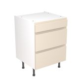 Kitchen Kit Flatpack J Pull Super Gloss Cashmere 600 Base Unit 3 Drawer - FKKJ0106