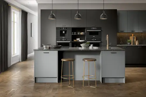 Click Here To Enlarge This Photo Of Firbeck Slab Style Kitchen Doors and Drawers in Super Matt Dust Grey by BA Components