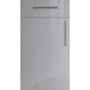 Click Here To Enlarge This Photo Of Firbeck Slab Style Kitchen Doors and Drawers in Super Gloss Light Grey by BA Components