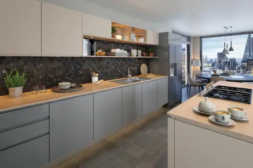Click Here To Enlarge This Photo Of Jayline J Pull Style Handleless Kitchen Doors and Drawers in Super Matt Cashmere by BA Components