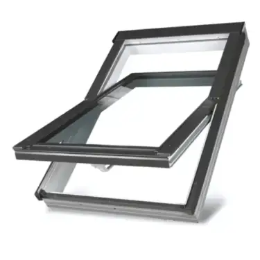Click Here To Enlarge This Photo Of FAKRO PTP-V O2 06 78x118 White PVC Obscure Centre Pivot Roof Window