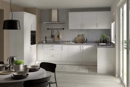 Click Here To Enlarge This Photo Of Kitchen Kit Flatpack J Pull Super Gloss Light Grey 600 Base Unit Oven - FKKJ0205