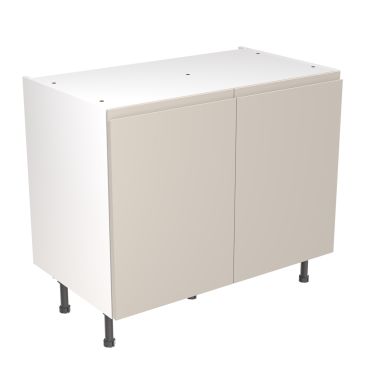 Click Here To Enlarge This Photo Of Kitchen Kit Flatpack J Pull Super Gloss Light Grey 1000 Base Unit - FKKJ0208