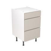 Kitchen Kit Flatpack J Pull Super Gloss Light Grey 500 Base Unit 3 Drawer - FKKJ0241