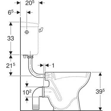 Click Here To Enlarge This Photo Of Twyford Classic floor-standing WC S Trap for low level exposed cistern CC1131WH