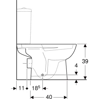 Click Here To Enlarge This Photo Of Geberit Selnova Floor Standing Horizontal Outlet WC for Close Coupled Cistern - 501.041.00.6