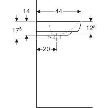 Click Here To Enlarge This Photo Of Geberit Selnova Square Washbasin 1 Tap Hole, 55 cm, with Overflow - White
